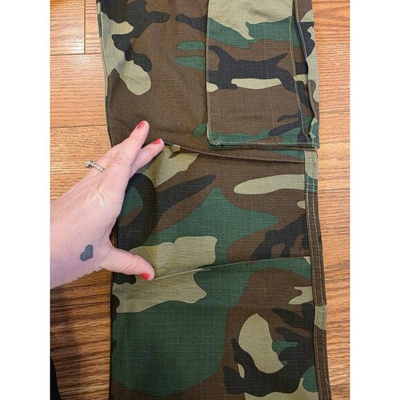 YoungLA Cargo Pants Mens Sz M Camo Military Green Ripstop Tactical #602 NWT - Picture 8 of 14